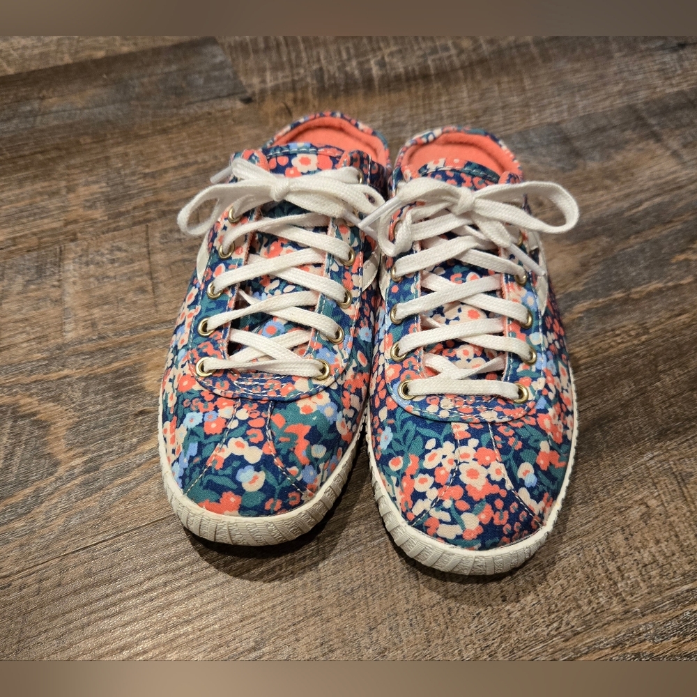 TRETORN WOMEN'S EASY NYLITE SLIP ON MULE SNEAKERS LACE UP FLORAL SIZE 7